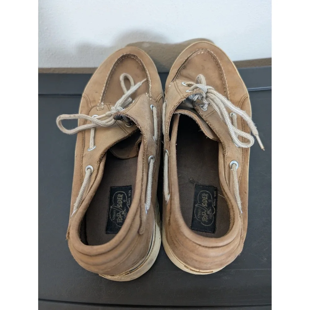 Sperry Top-Sider Bahama Mens 13 Tan Leather Boat Shoes 0284737 Grippy